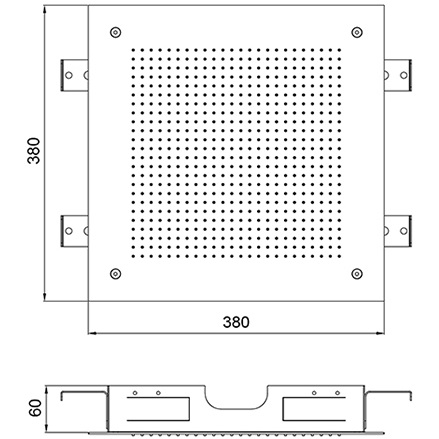 Верхний душ встраиваемый Almar Velvet Rain E044279.BS 38x38 (нержавеющая сталь брашированная)