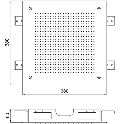 Верхний душ встраиваемый Almar Velvet Rain E044279.MB 38x38 (черный матовый)