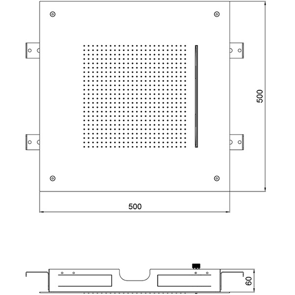 Верхний душ встраиваемый Almar Velvet Rain E044280.HB 49.8x49.8 (латунь брашированная)