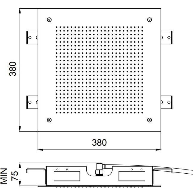 Верхний душ встраиваемый Almar Velvet Temptation E044279.AB 38x38 (черный)