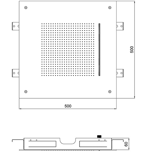 Верхний душ встраиваемый Almar Velvet Temptation E044280.MS 50х50 (нержавеющая сталь)