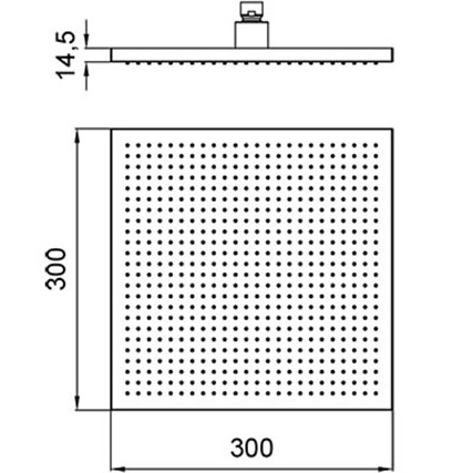 Верхняя душевая лейка Almar Velvet Rain E044278.AB 30x30 (черный металл брашированный)