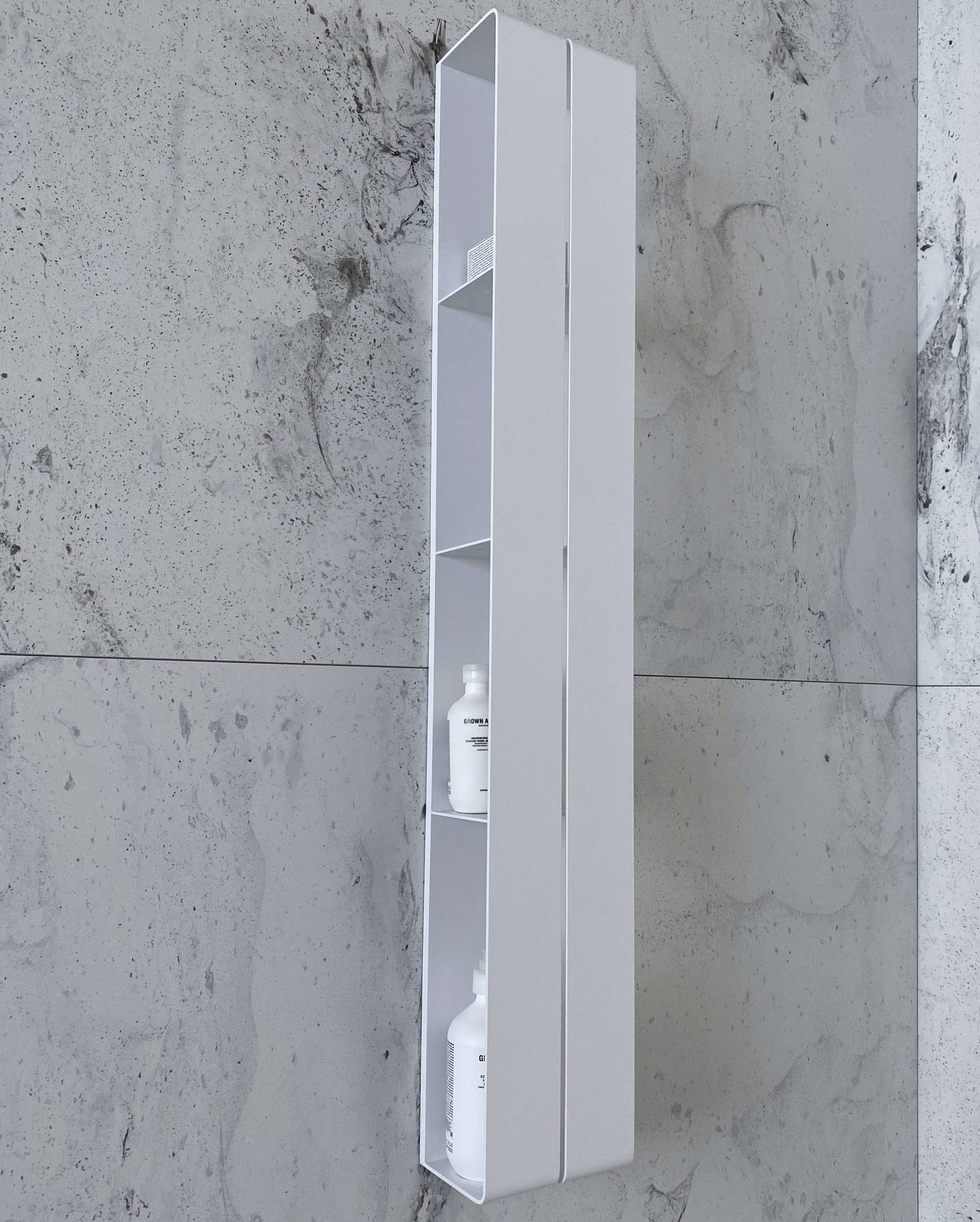 Вертикальная полка Tezza Invis Flex 130 см (белый), ширина 20 см