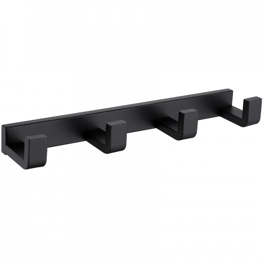 Вешалка для ванной на 4 крючка Abber Westen AA1751B (черный матовый)