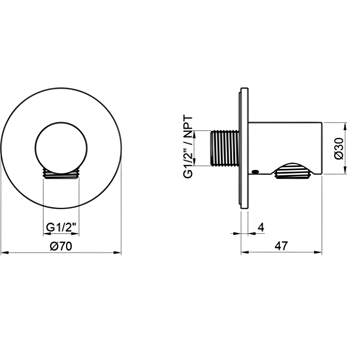 Вывод из стены для шланга Almar E095033.316 (нержавеющая сталь брашированная)