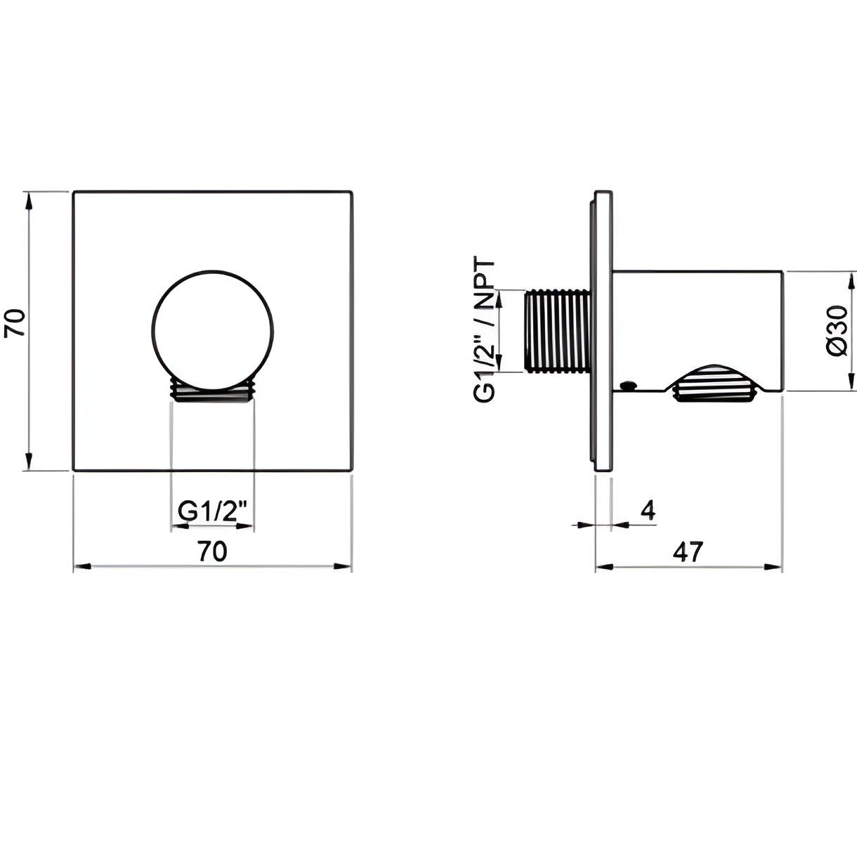 Вывод из стены для шланга Almar E095035.316 (нержавеющая сталь брашированная)