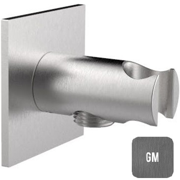 Вывод из стены с держателем для душевой лейки Almar E095034.GM316 (оружейный металл брашированный PVD)