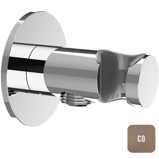 Вывод из стены с держателем для душевой лейки Almar E095037.CO (медь брашированная)