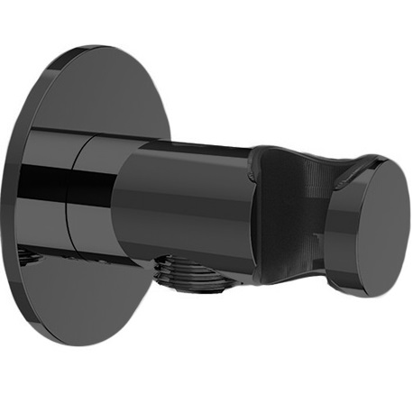 Вывод из стены с держателем для душевой лейки Almar E095037.MB (черный матовый)