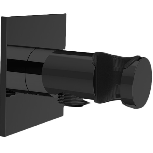 Вывод из стены с держателем для душевой лейки Almar E095039.AB (черный брашированный)