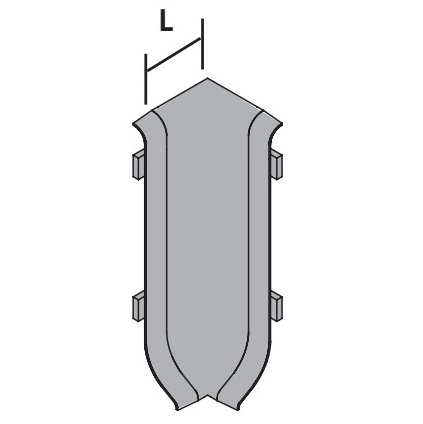 Внутренний угол Progress Profiles  Плинтус 60 RIZCTAC 60 (нерж. сталь), полированный