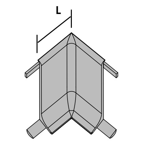 Внутренний угол Progress Profiles Плинтус 60 RIBAА 60 (серебро), окрашенный