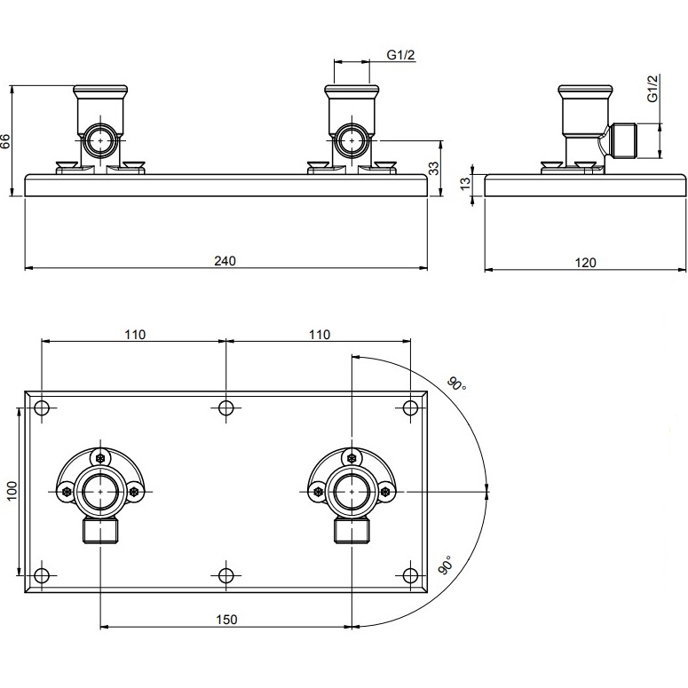 Внутренняя часть напольного смесителя для ванны Fima Carlo Frattini F2302