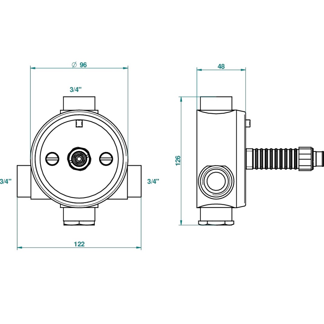 Внутренняя часть термостата 80 л/мин THG Tous Styles G00-A00-8200N