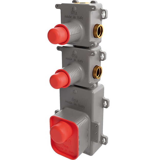 Внутренняя часть встраиваемого термостатического смесителя для душа Fima Carlo Frattini Fimathermbox F2462, 2 источника