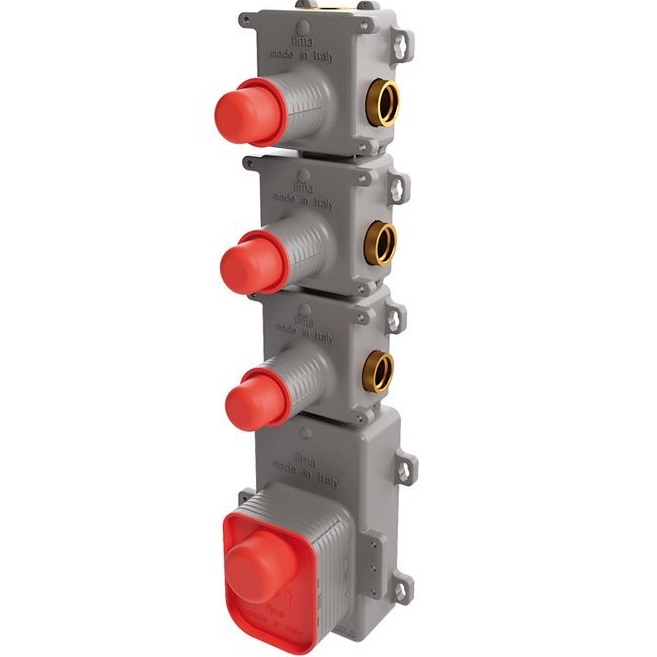 Внутренняя часть встраиваемого термостатического смесителя для душа Fima Carlo Frattini Fimathermbox F2463, 3 источника 