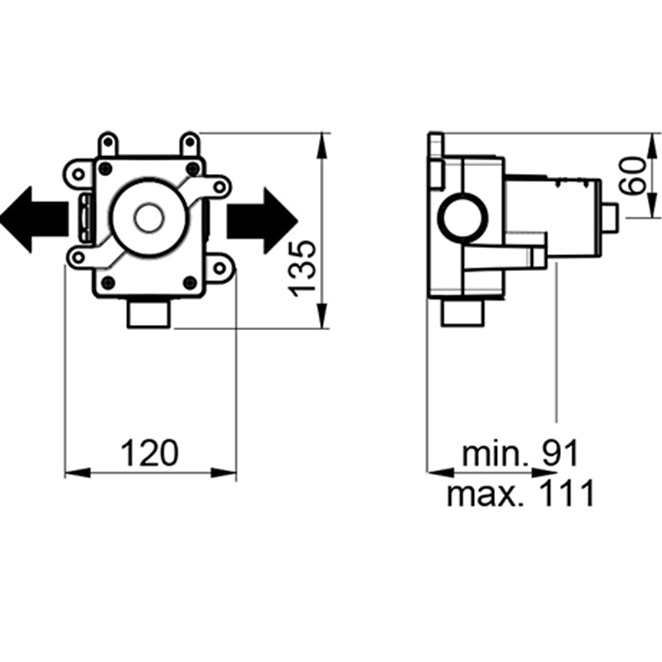 Встраиваемая часть переключающего вентиля на 2 положения Almar High Flow E179502