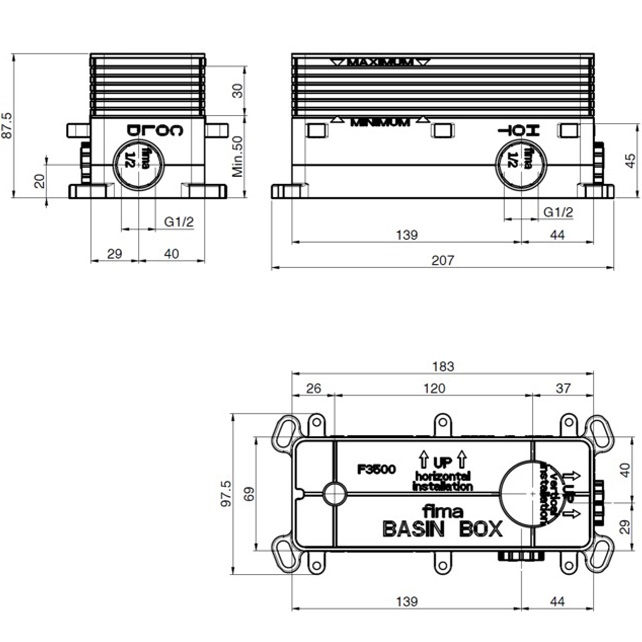 Встраиваемая часть смесителя для раковины Fima Carlo Frattini F3500