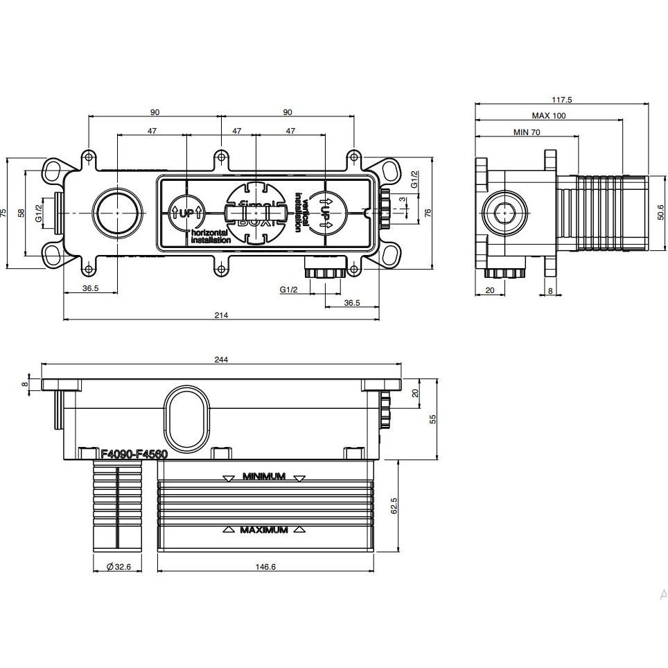 Встраиваемая часть смесителя для раковины Fima Carlo Frattini Switch On F4090