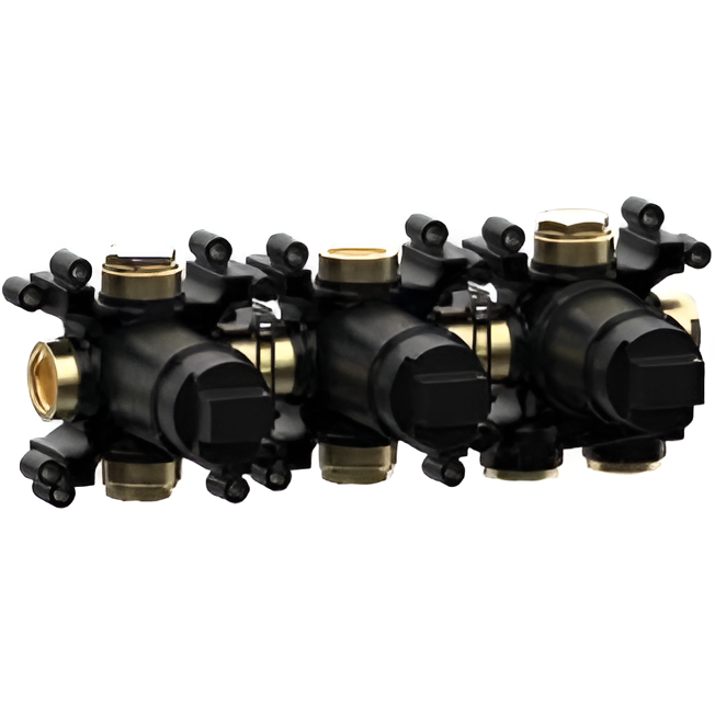 Встраиваемая часть термостатического смесителя на 2 потребителя Almar Modula E176908 (черный матовый)