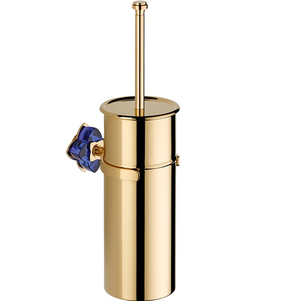 Ёршик для туалета подвесной THG Petale De Cristal Bleu U6B-F01-4720C (золотой, синий хрусталь)