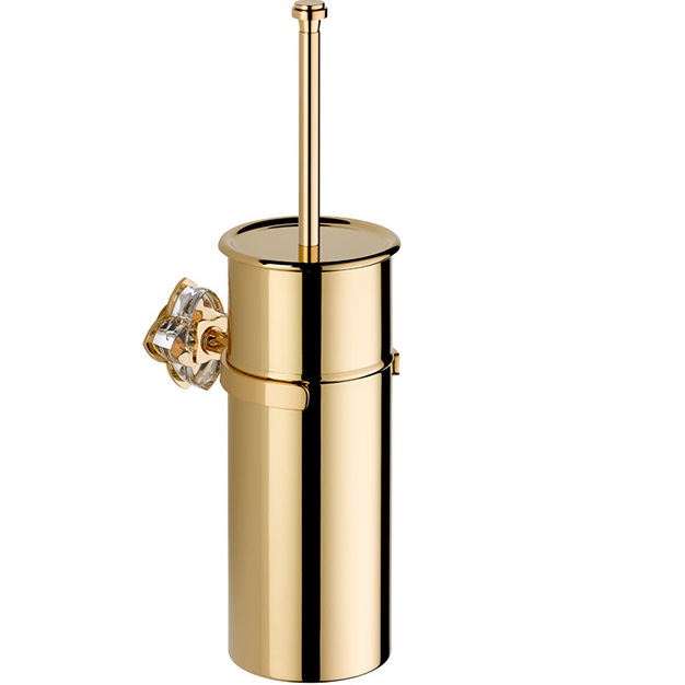 Ёршик для туалета подвесной THG Petale de Cristal clair liser dor U6E-F01-4720C (золотой, прозрачный хрусталь)