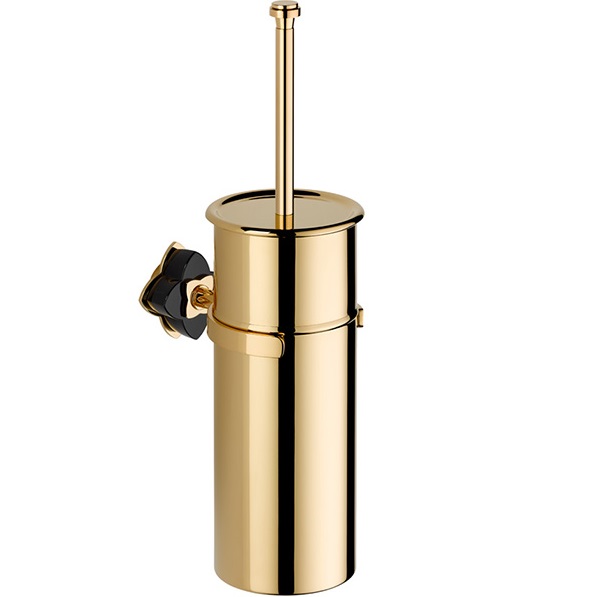 Ёршик для туалета подвесной THG Petale de cristal noir U6D-F01-4720C (золотой, черный хрусталь)