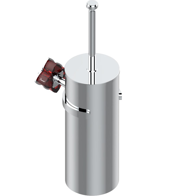 Ёршик для туалета подвесной THG Petale de cristal rouge U6C-A02-4720C (хром, красный хрусталь)