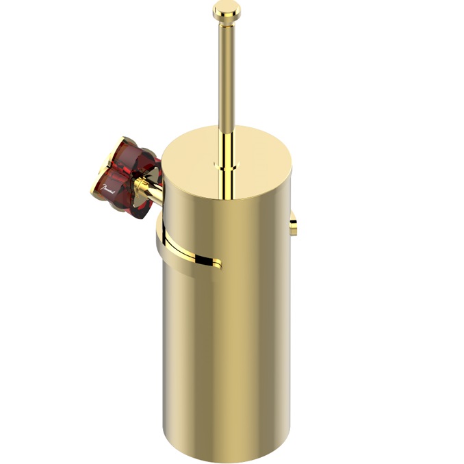 Ёршик для туалета подвесной THG Petale de cristal rouge U6C-F01-4720C (золотой, красный хрусталь)