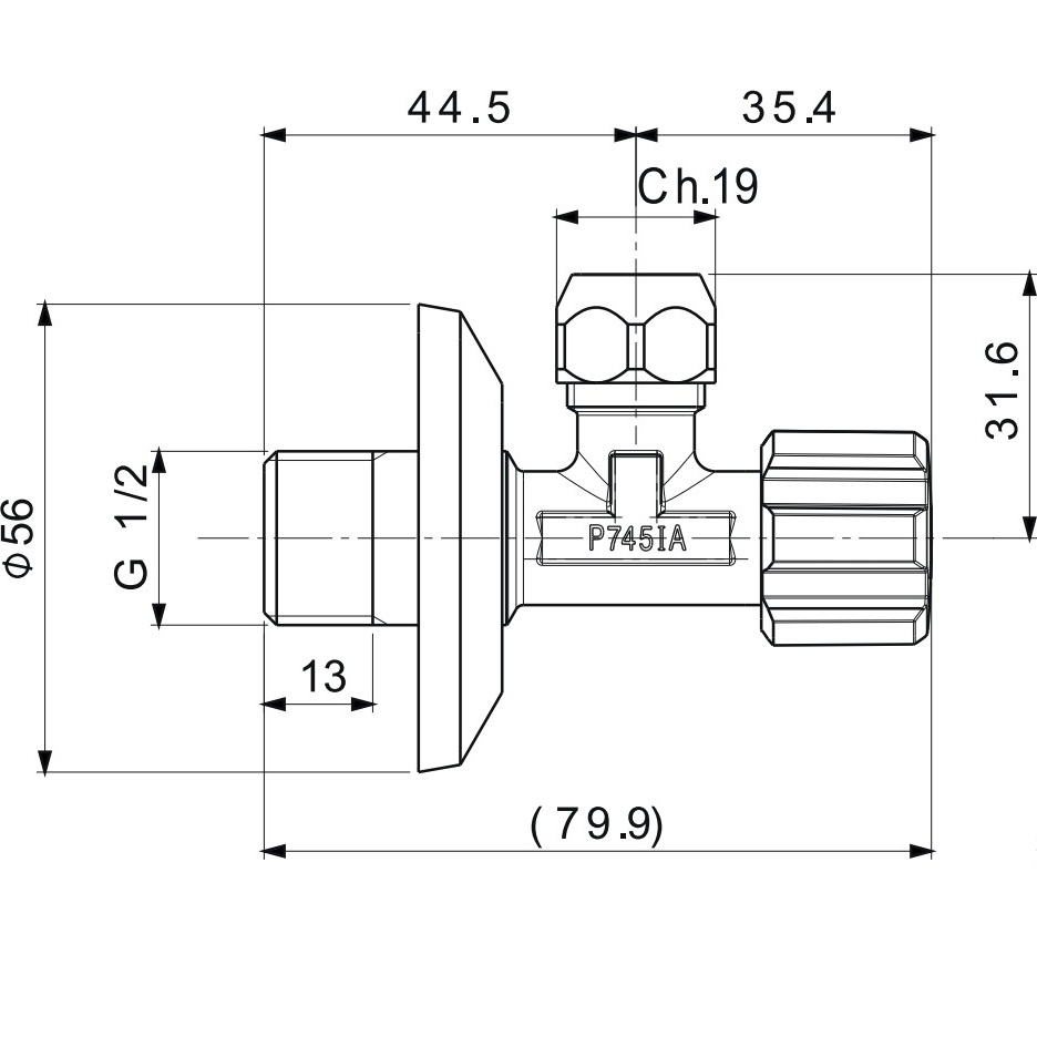 Запорный вентиль, 1/2 с фильтром, регулировкой и выводом диаметр 3/8 F205CR1/2 (хром)