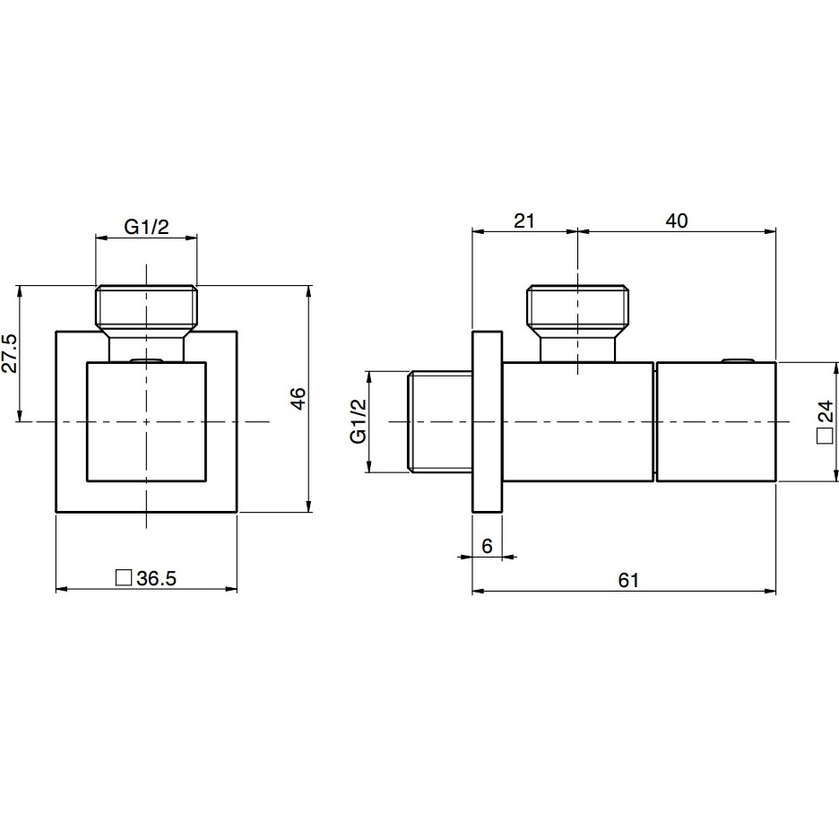 Запорный вентиль 1/2  Fima Carlo Frattini Sottolavabo F195CR (хром)