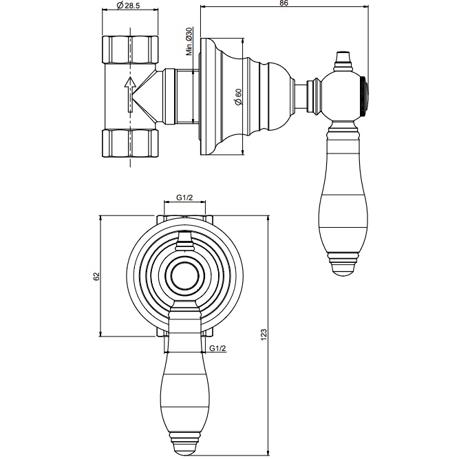 Запорный вентиль Fima Carlo Frattini Herend F5413/1CBCR (хром)