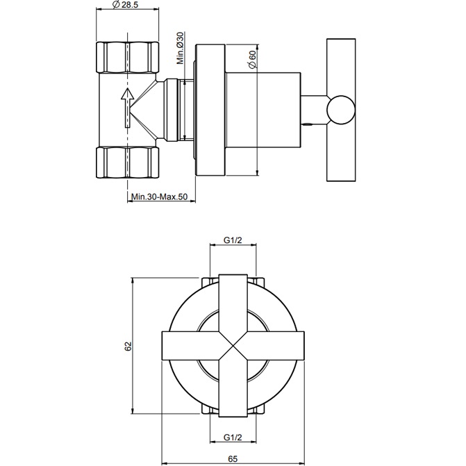 Запорный вентиль Fima Carlo Frattini Maxima F5323/1CR (хром)