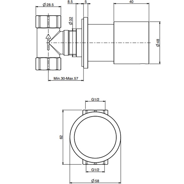 Запорный вентиль Fima Carlo Frattini Spillo Steel F3093/1INOX (нержавеющая сталь)