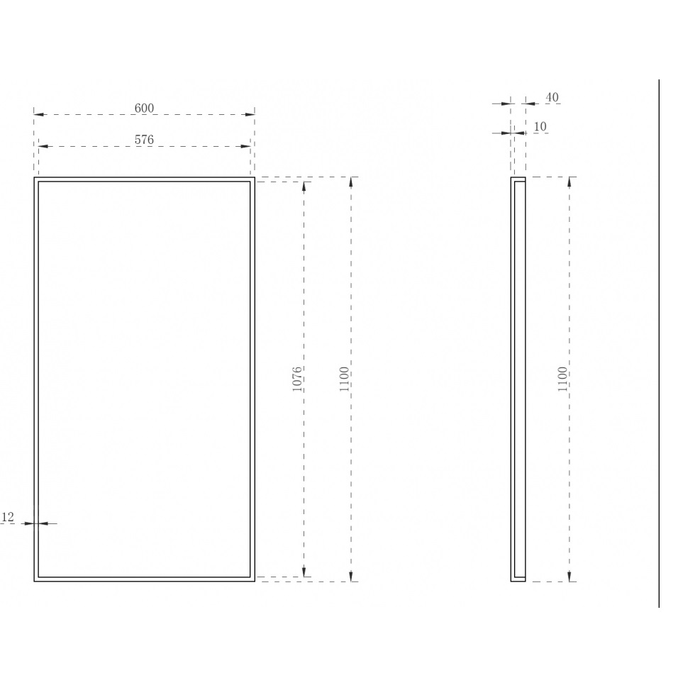 Зеркало для ванной Abber Stein AS6640L 60x110 (белый матовый)