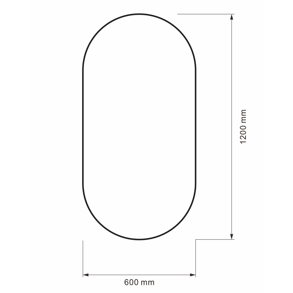 Зеркало для ванной без подсветки Abber Immer Offen AG6401B 60х120 (черный)