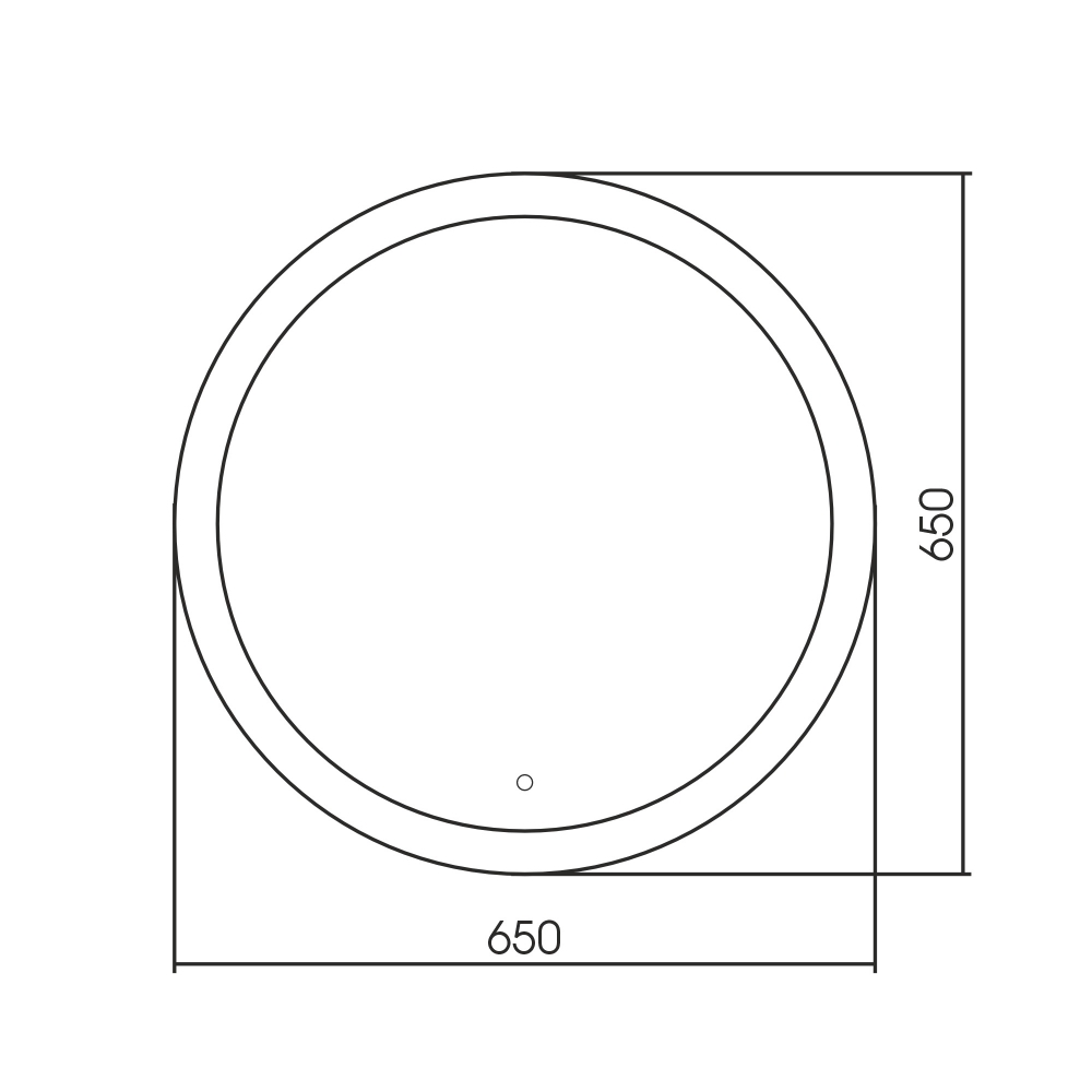 Зеркало для ванной с подсветкой Abber Mond AG6202S-0.65 65х65, сенсорный выключатель, диммер