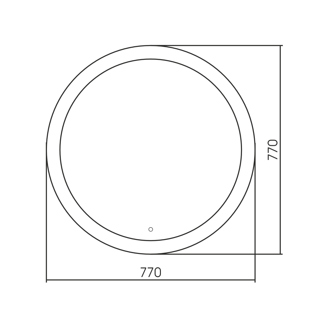 Зеркало для ванной с подсветкой Abber Mond AG6202SL-0.77 77х77, сенсорный выключатель, диммер