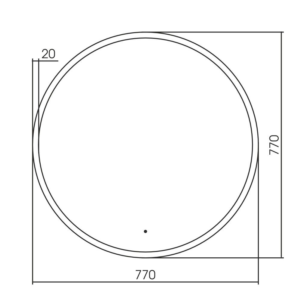 Зеркало для ванной с подсветкой Abber Mond AG6204SCG-0.77 77х77 (золотой), бесконтактный выключатель, диммер