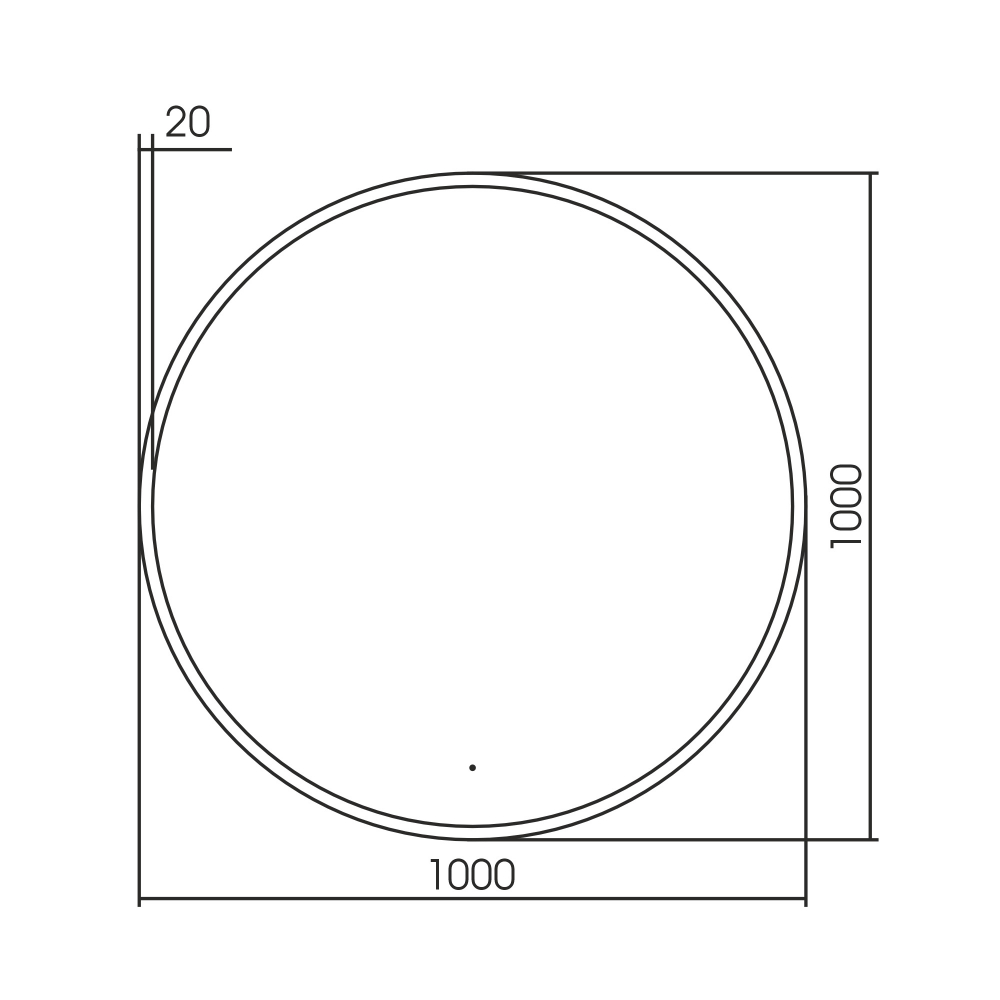 Зеркало для ванной с подсветкой Abber Mond AG6204SCGL-1.0 100х100 (золотой), бесконтактный выключатель, диммер