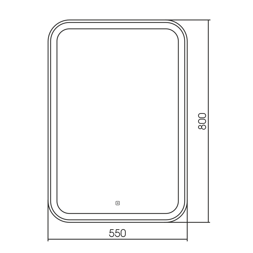 Зеркало для ванной с подсветкой Abber See AG6106S 55х80, сенсорный выключатель