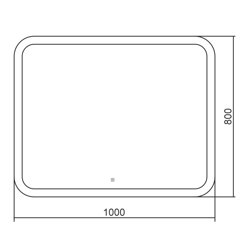 Зеркало для ванной с подсветкой Abber See AG6109SL-1.0 100х80, сенсорный выключатель, диммер