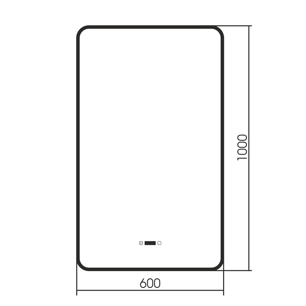 Зеркало для ванной с подсветкой Abber See AG6114SWHB 60х100 (черный), с подогревом, бесконтактный выключатель