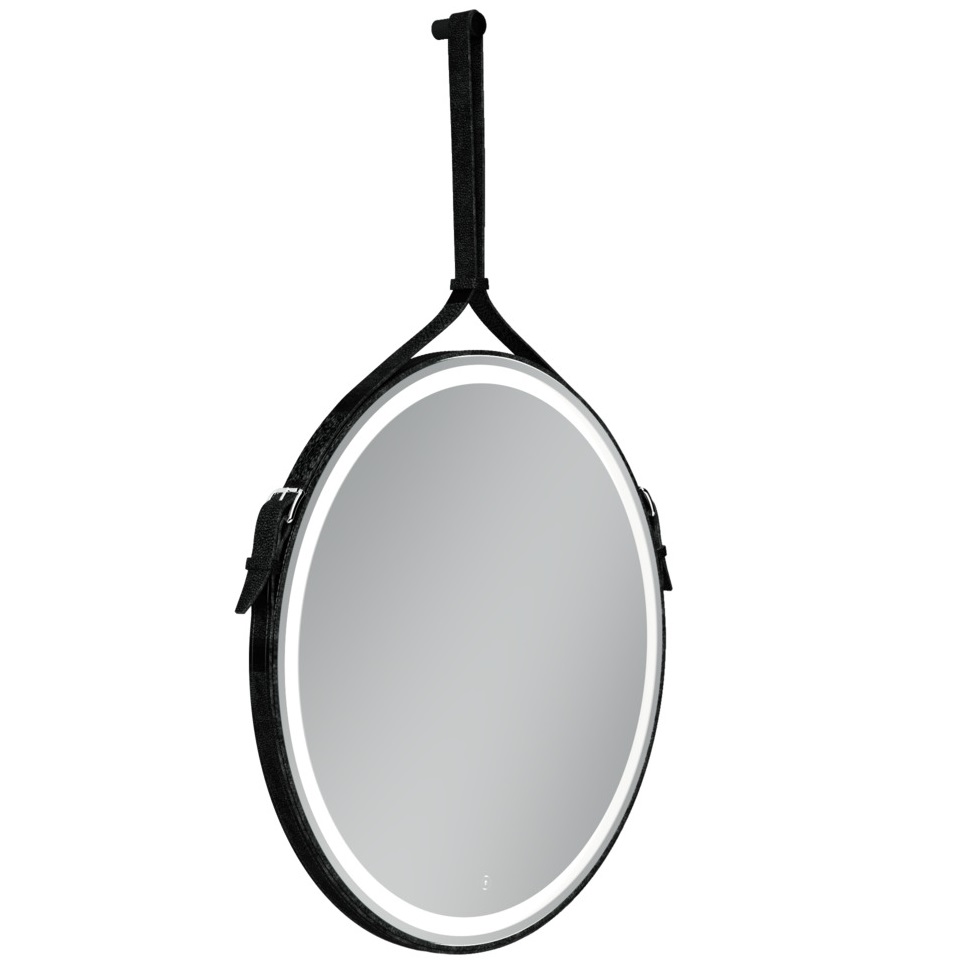 Зеркало Sancos Dames DA650 65 см. с подсветкой, с ремнем из кожи (черный)