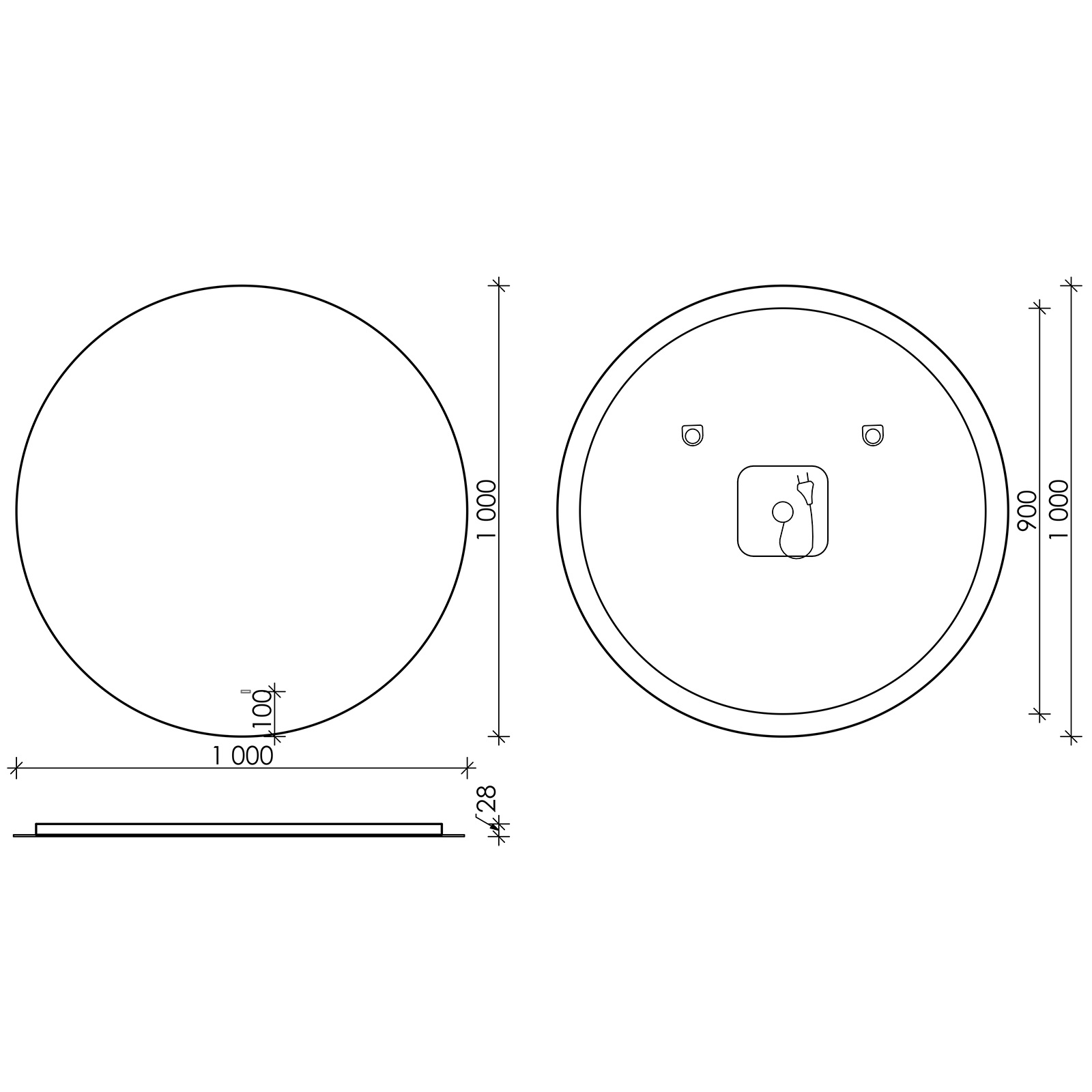 Зеркало Sancos Sfera SF1000 100 см. с подсветкой