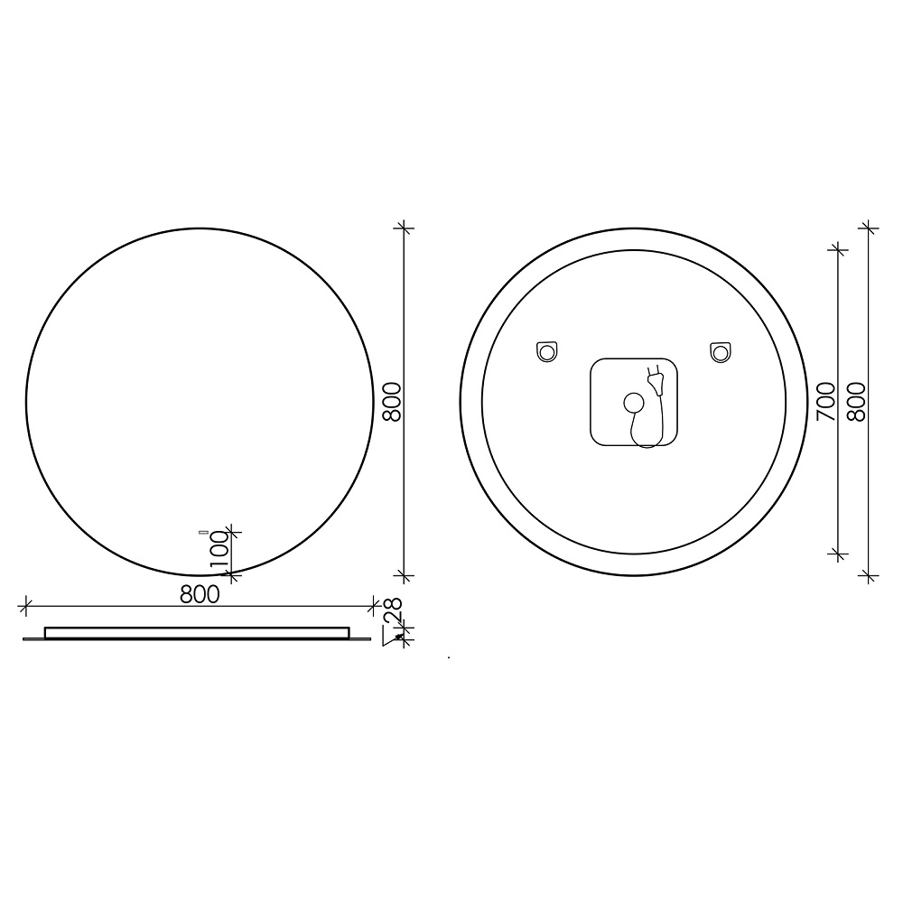 Зеркало Sancos Sfera SF800 80 см. с подсветкой