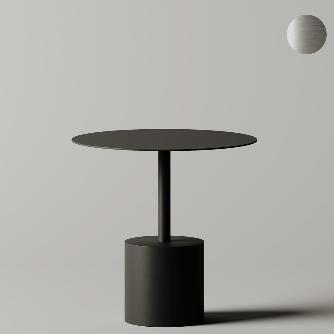 Журнальный столик Tezza Art высота 37 см (сатинированная нерж. сталь), диаметр 37