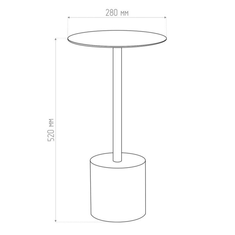 Журнальный столик Tezza Art высота 52 см (античная латунь), диаметр 28