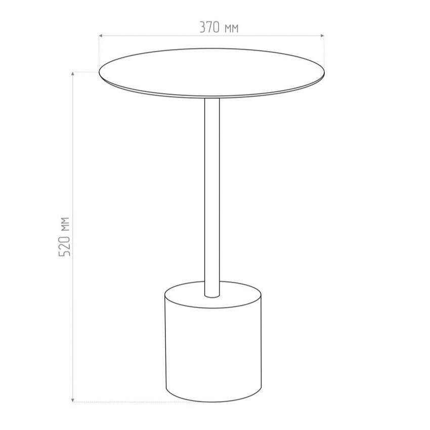 Журнальный столик Tezza Art высота 52 см (сатинированная нерж. сталь), диаметр 37
