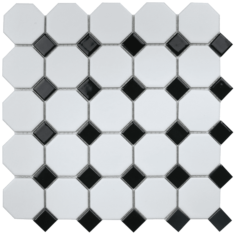 Мозаика Starmosaic Octagon Small White/Black Matt (IDLA2575) 29.5х29.5
